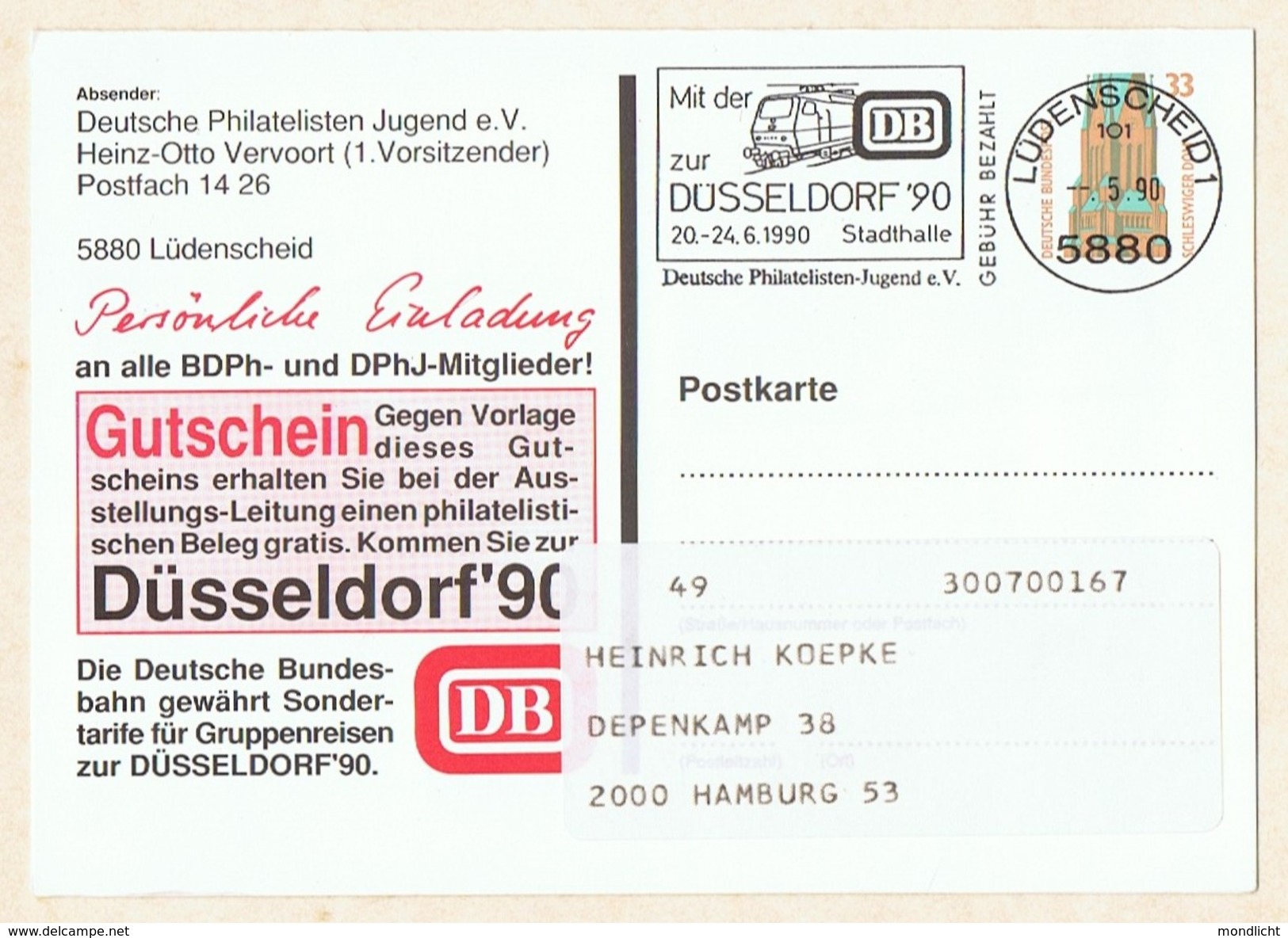 Privat-Ganzsache Mit Antwortkarte, 1990. - Cartes Postales Privées - Oblitérées