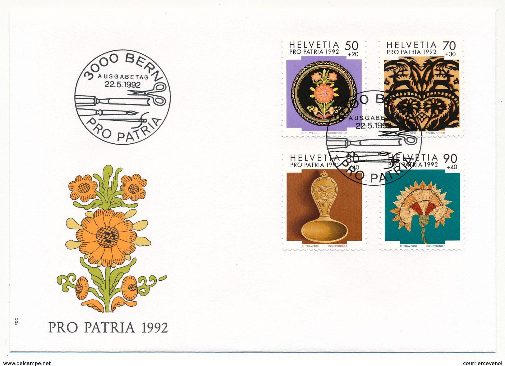 SUISSE - 5 Enveloppes FDC - Pro Patria 1992 - Bern - 22/05/1992 - FDC