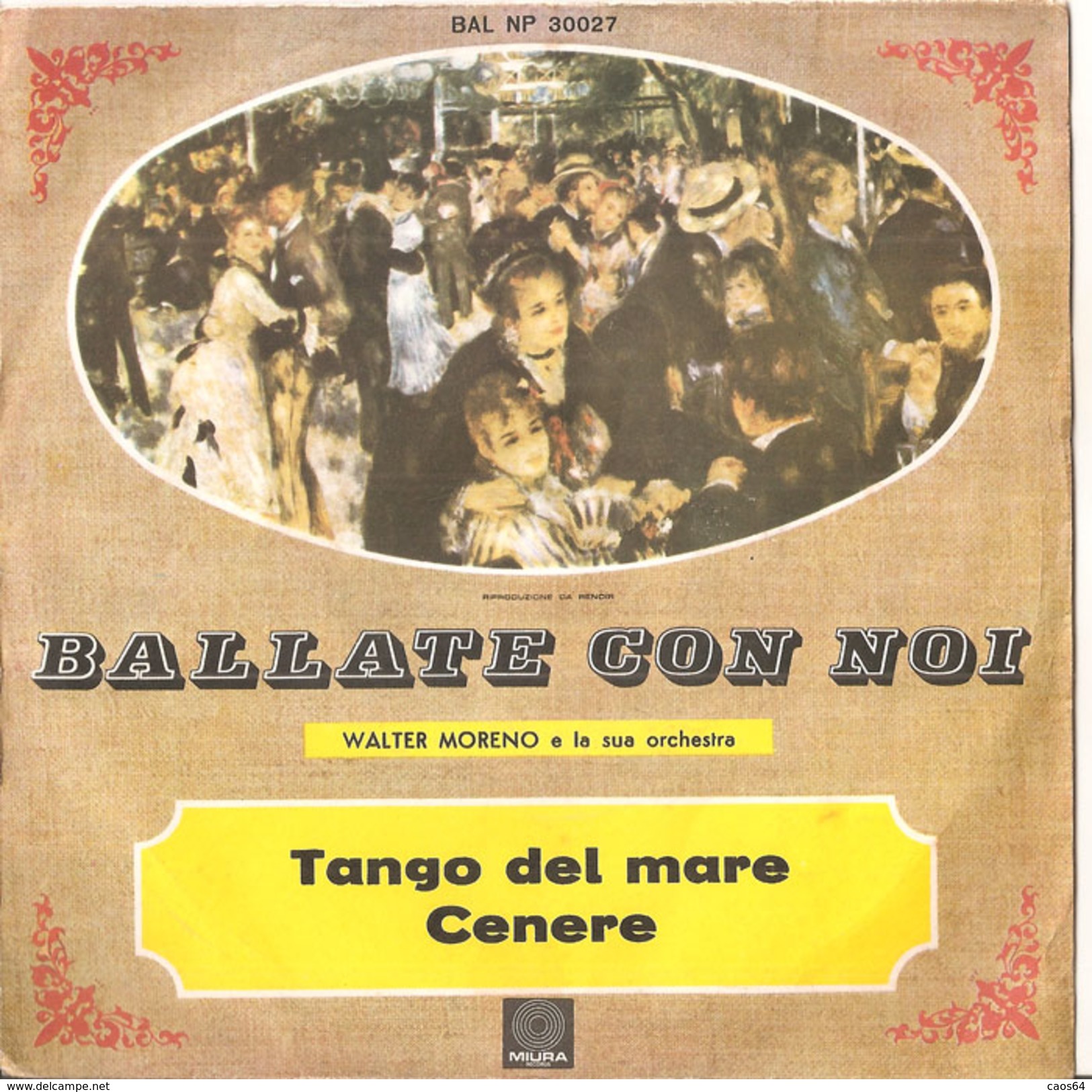 Walter Moreno Tango Del Mare - Cenere 7" - Country & Folk