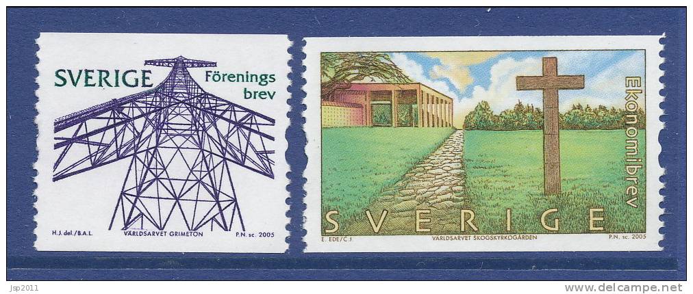 Sweden 2005 Facit #  2502-2503. World Heritage 7  MNH (**) - Unused Stamps