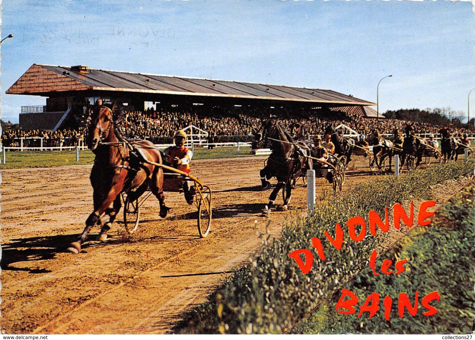 01-DIVONNE-LES-BAINS- L'HIPPODROME , UNE EPREUVE DE TROT ATTELE - Divonne Les Bains