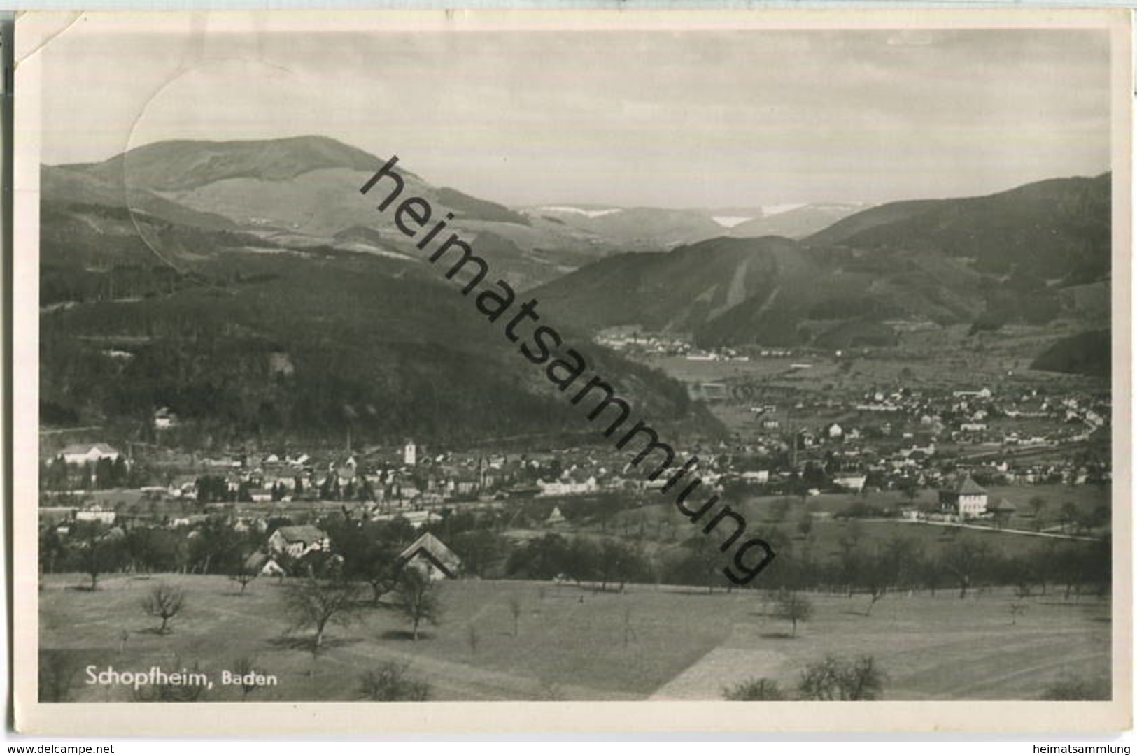 Schopfheim - Gesamtansicht - Foto-Ansichtskarte - Gebrauchsspuren - Schopfheim