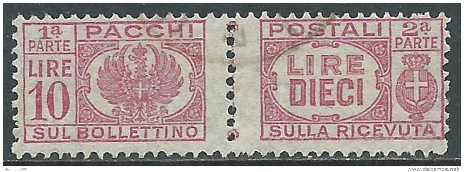 1946 LUOGOTENENZA USATO PACCHI POSTALI 10 LIRE - Z10-7 - Postal Parcels