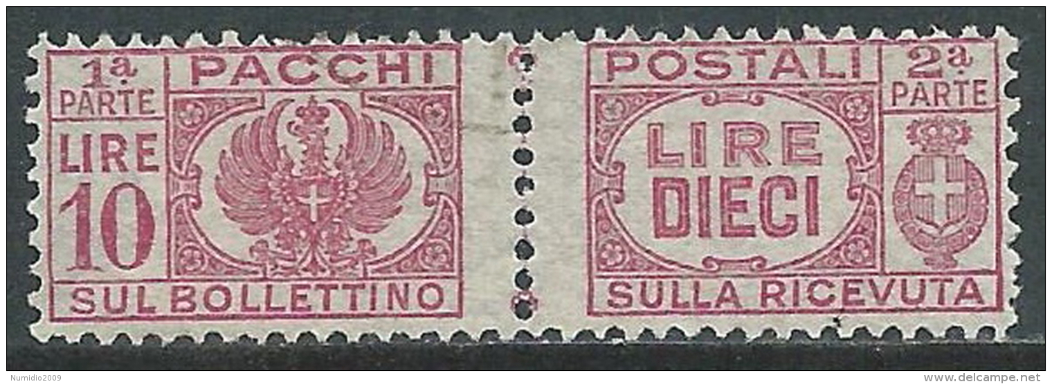 1946 LUOGOTENENZA USATO PACCHI POSTALI 10 LIRE - Z11-3 - Postal Parcels