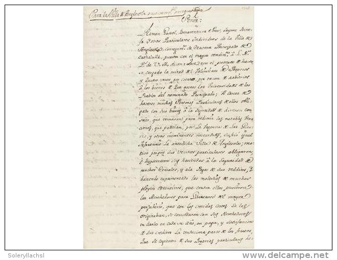 1711-1877. MANUSCRITO: (ANGLESOLA-LLEIDA). CONJUNTO DE 5 DOCUMENTOS (4 MANUSCRITOS, 1... - Ohne Zuordnung