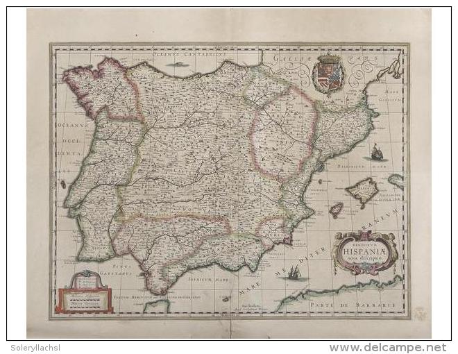 1635. MAPA: BLAEU, WILLEM: REGNORUM HISPANIAE, Nova Descriptio. &Aacute;msterdam, 1635.... - Ohne Zuordnung