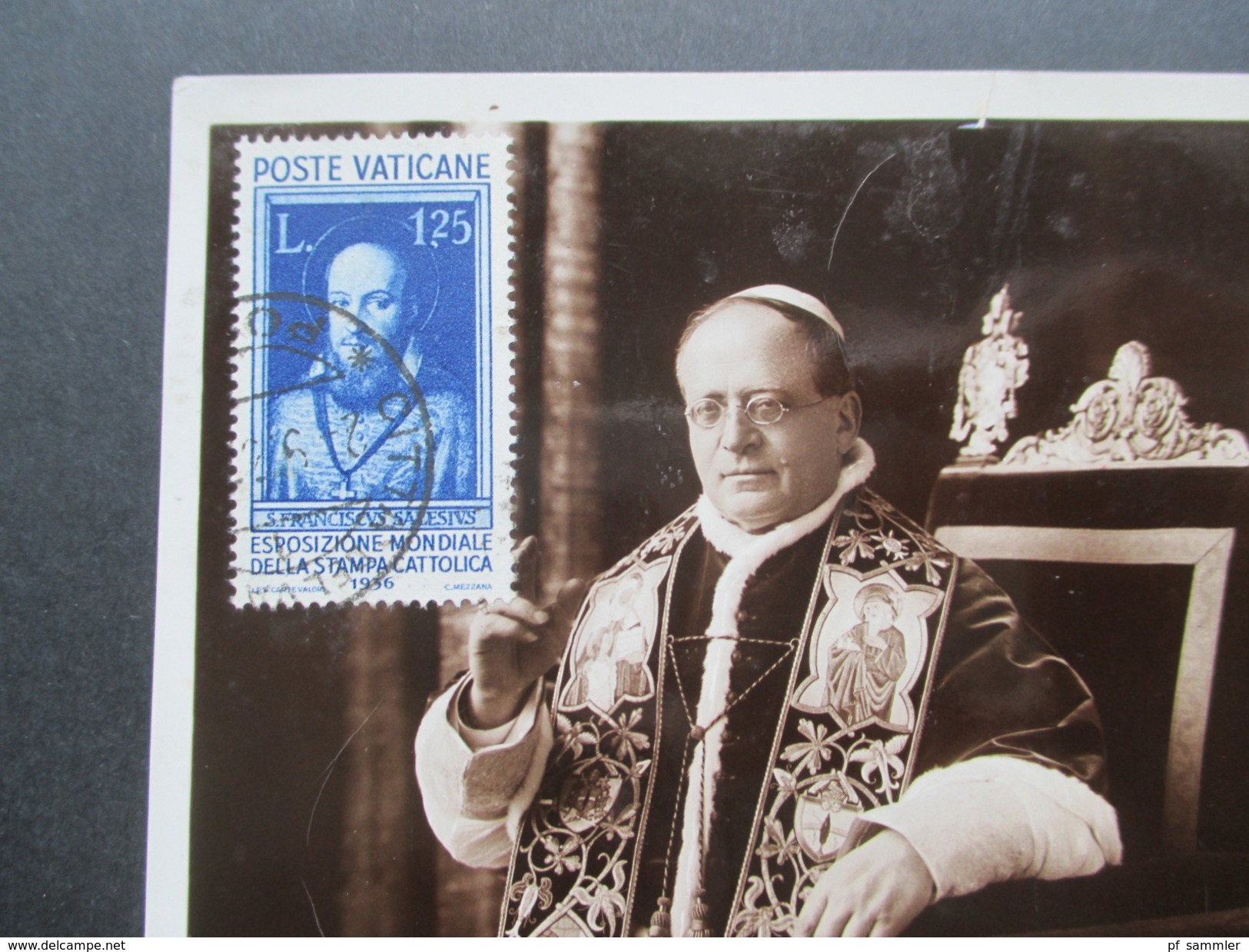 Vatikan 1937 Postkarte Michel Nr. 45 - 50 Und 52 + 54 - 57 Hoher Katalogwert! Bild Und Unterschrift Des Pabst. - Covers & Documents