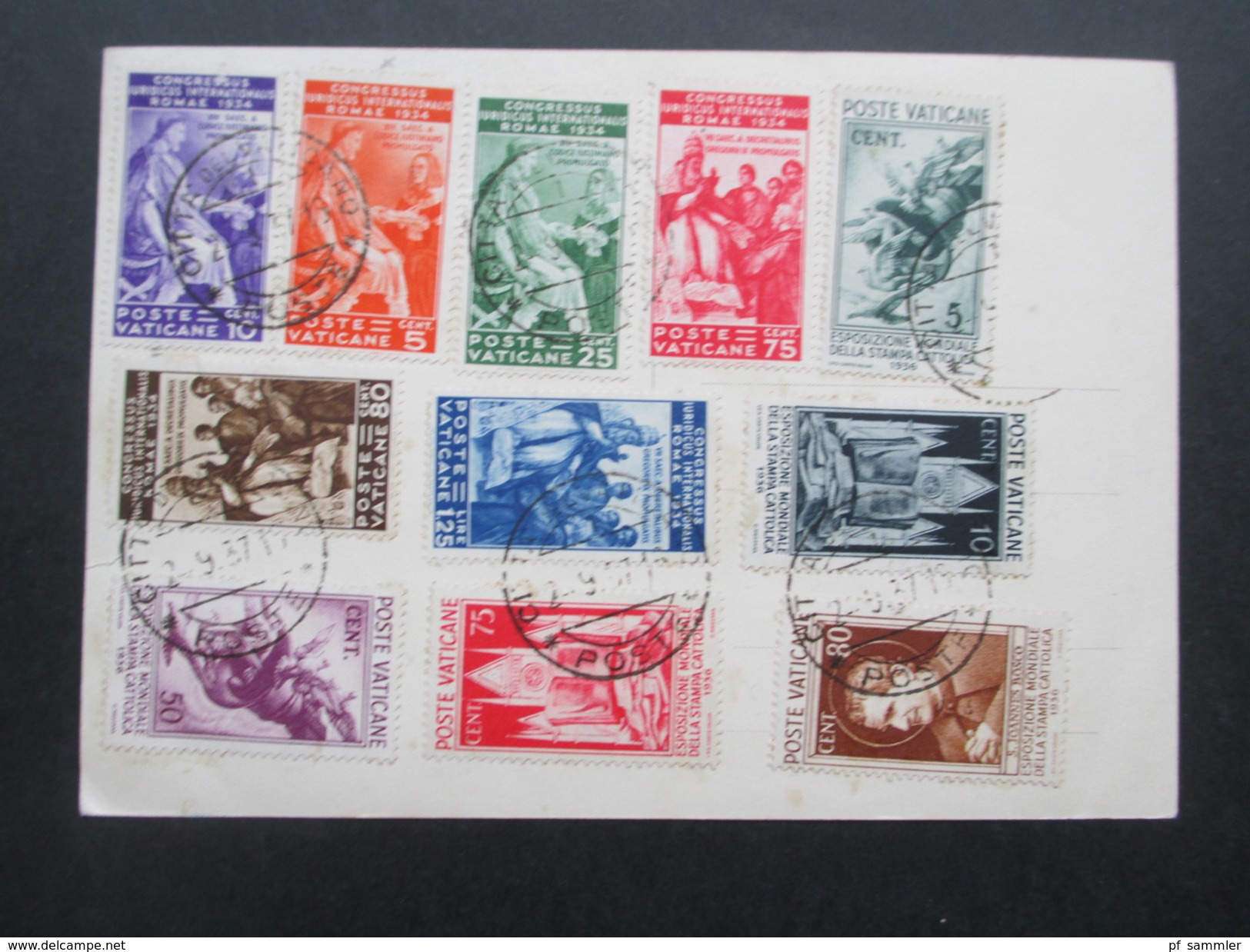 Vatikan 1937 Postkarte Michel Nr. 45 - 50 Und 52 + 54 - 57 Hoher Katalogwert! Bild Und Unterschrift Des Pabst. - Cartas & Documentos