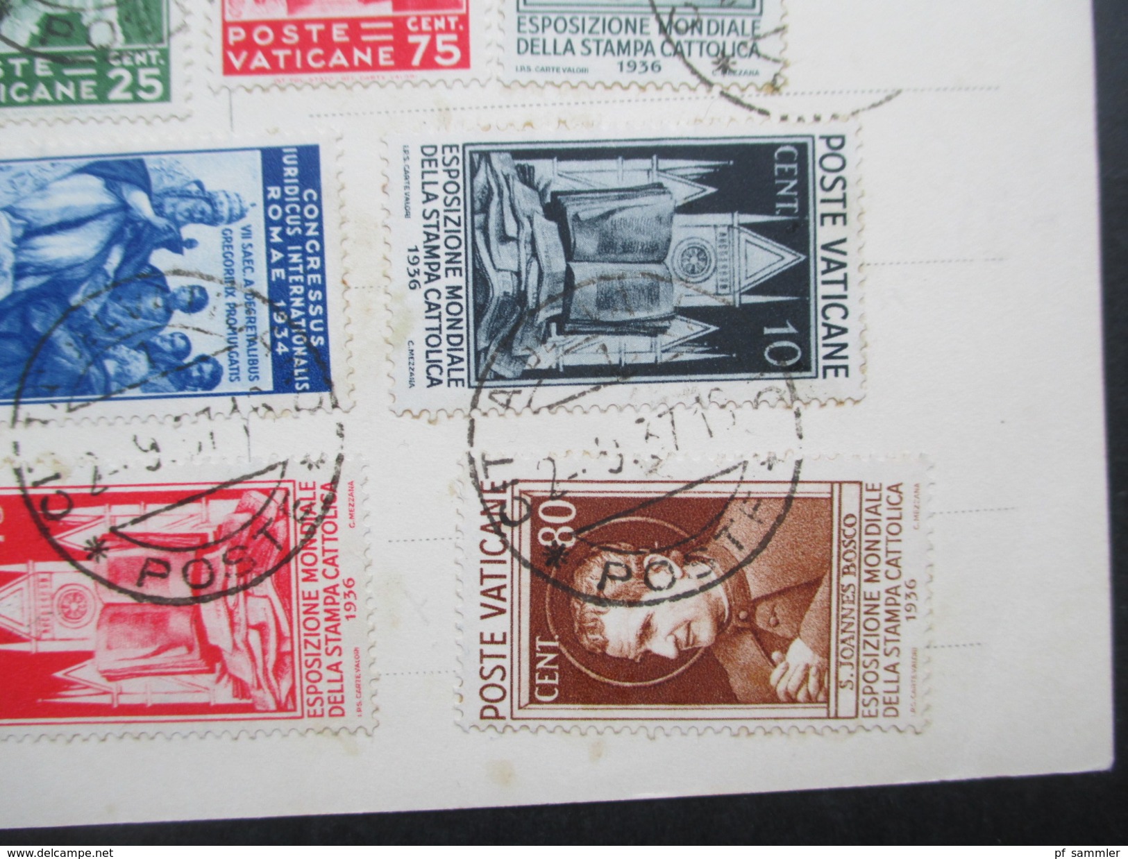 Vatikan 1937 Postkarte Michel Nr. 45 - 50 und 52 + 54 - 57 hoher Katalogwert! Bild und Unterschrift des Pabst.