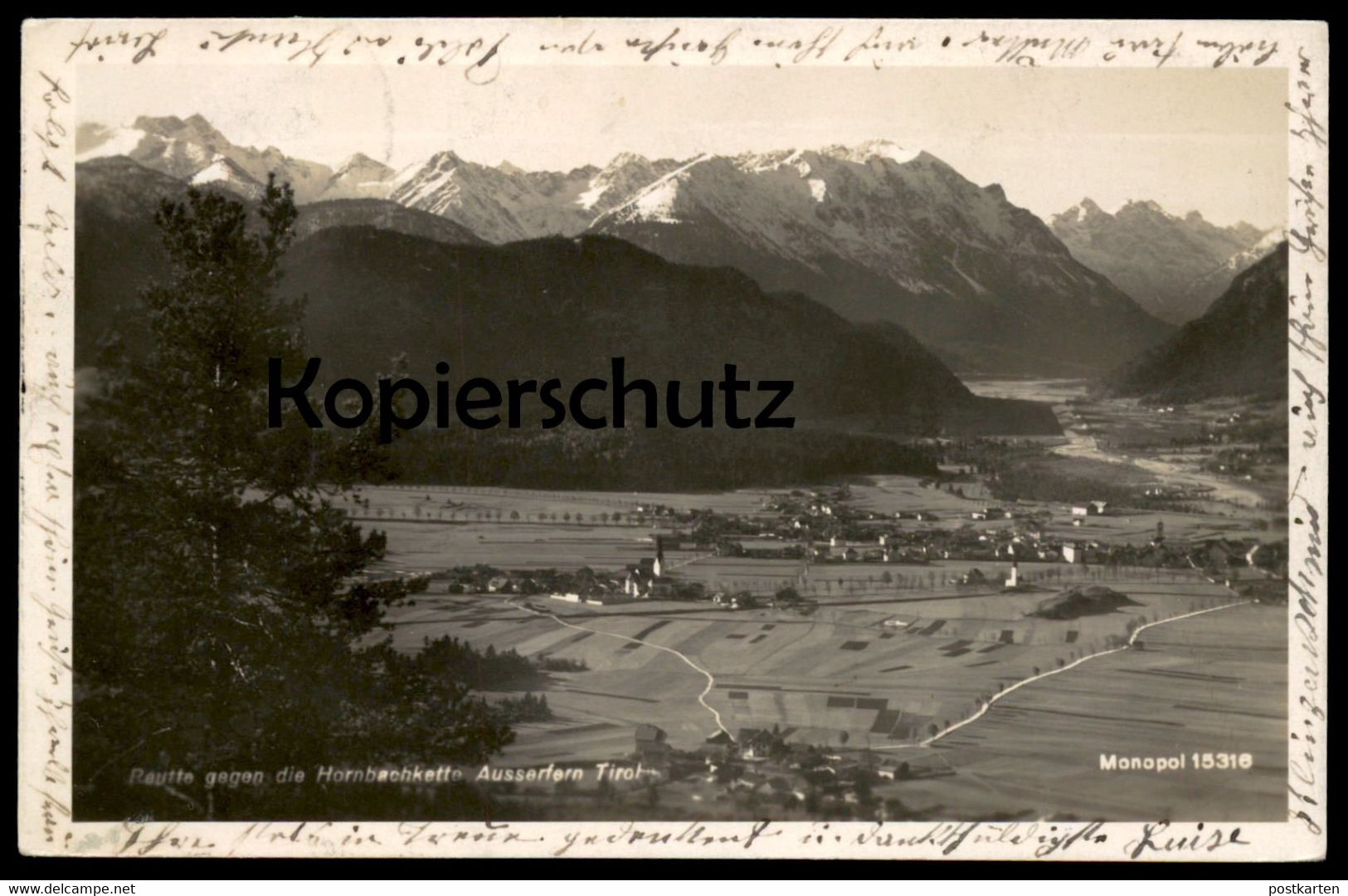 ALTE POSTKARTE REUTTE 1930 GEGEN DIE HORNBACHKETTE AUSSERFERN TIROL Monopol Verlag Postcard Cpa AK Ansichtskarte - Reutte