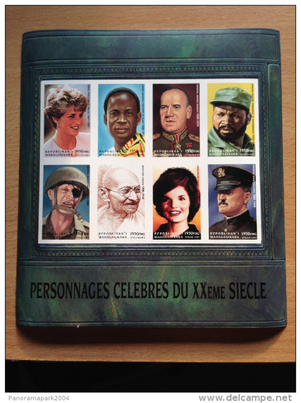 Madagascar Madagaskar 1999 IMPERF NON DENTELE Bloc Sheet Block Lady Diana Personnages Celebres Gandhi Moshe Dayan  ** - Madagaskar (1960-...)