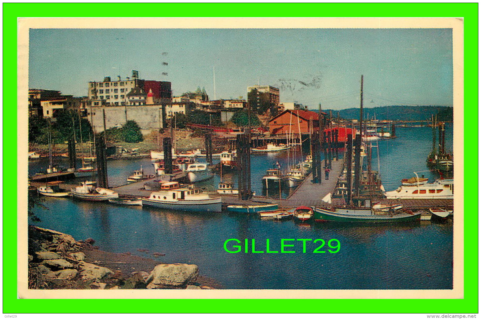 NANAIMO, BRITISH COLUMBIA - SMALL CRAFT IN HARBOR - TRAVEL IN 1957 - G. MORRIS TAYLOR - - Nanaimo