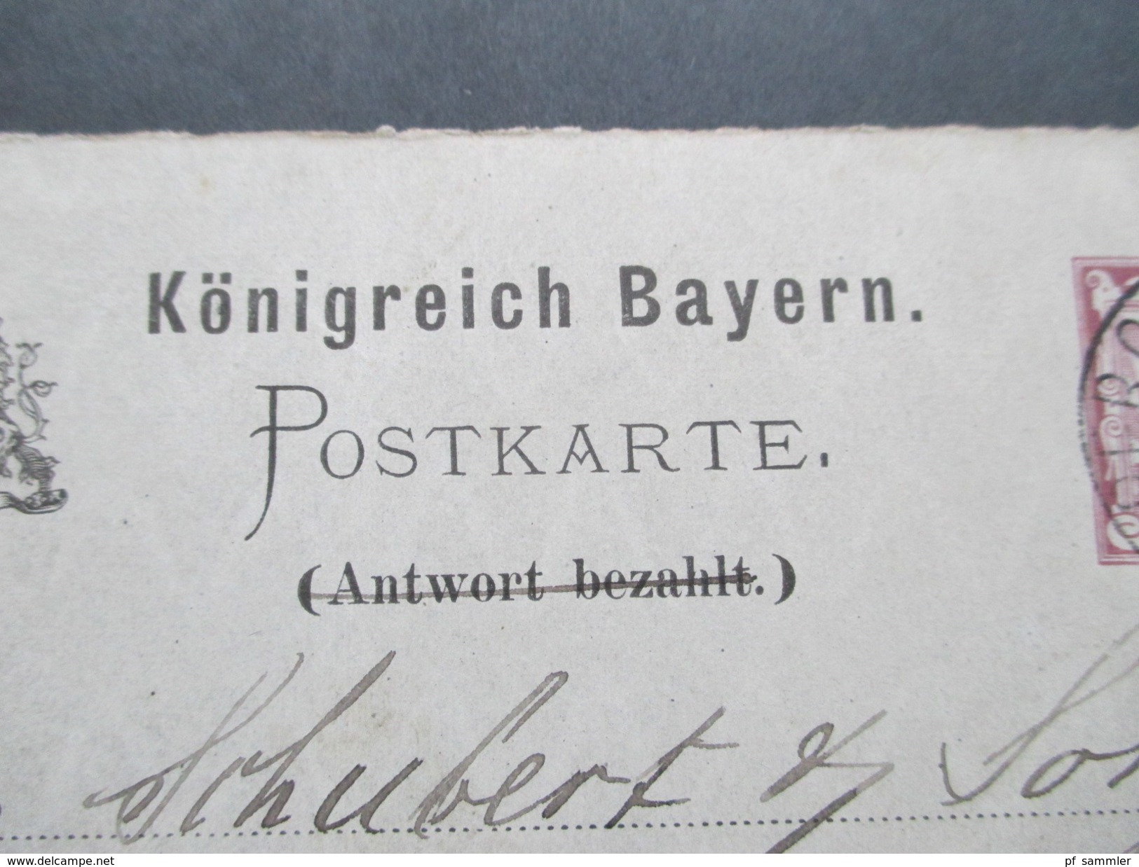 AD Bayern 1905 Ganzsache P32/01 Antwortkarte. Stempel Bergzabern. Firmenkarte - Postal  Stationery