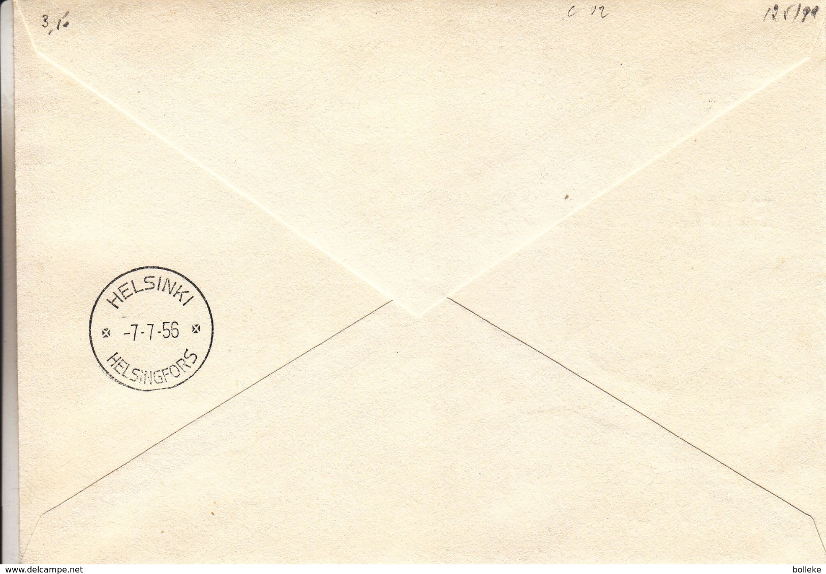 Finlande - Lettre De 1956 - Oblit Helsinki - Exposition Finlandia 1956 - Timbres Tête Bêche - Briefe U. Dokumente