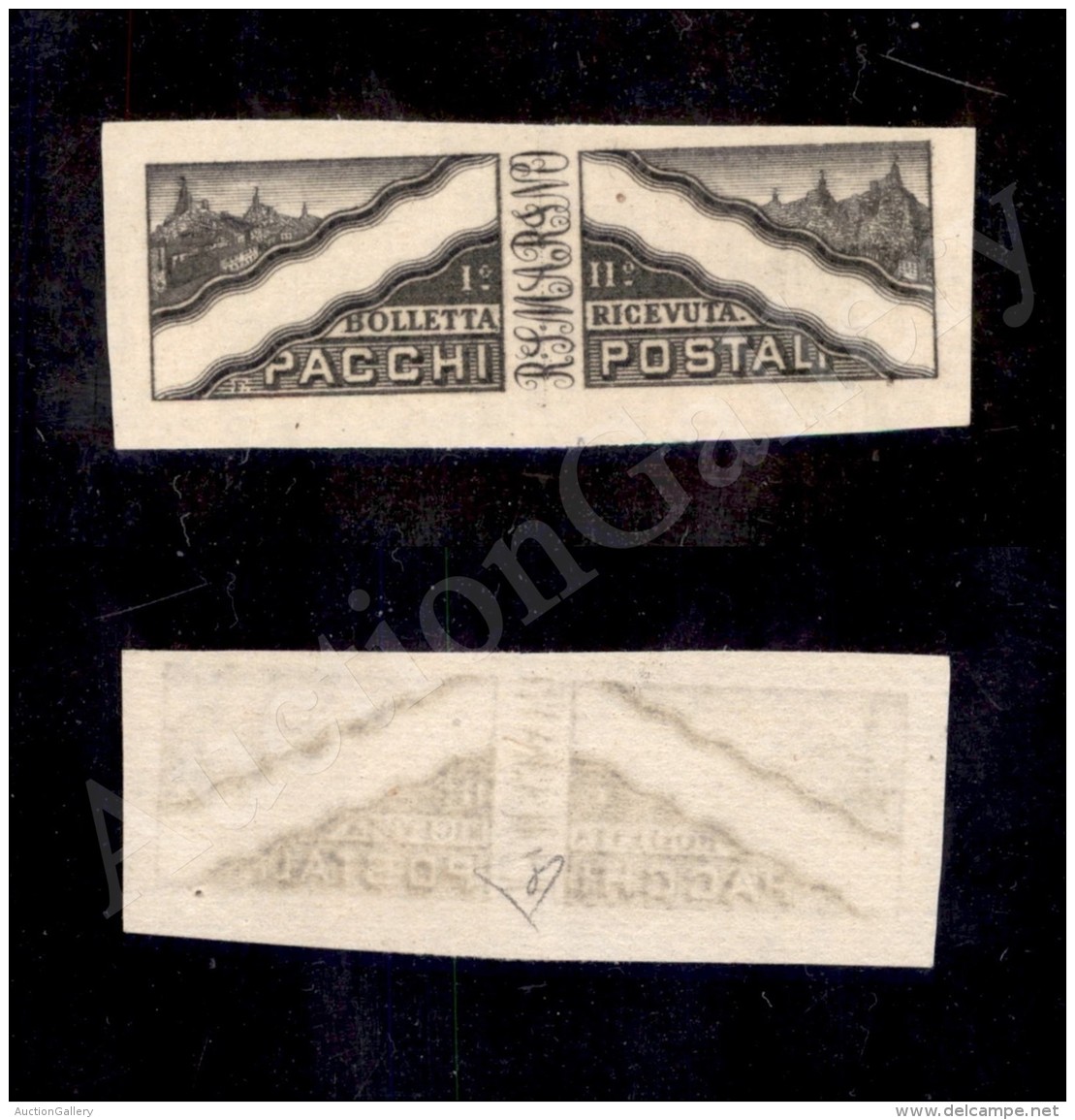 1928 - Pacchi Postali - Prova In Nero Della Cornice - Non Dentellata Nuova Senza Gomma - Cert. Diena - Autres & Non Classés