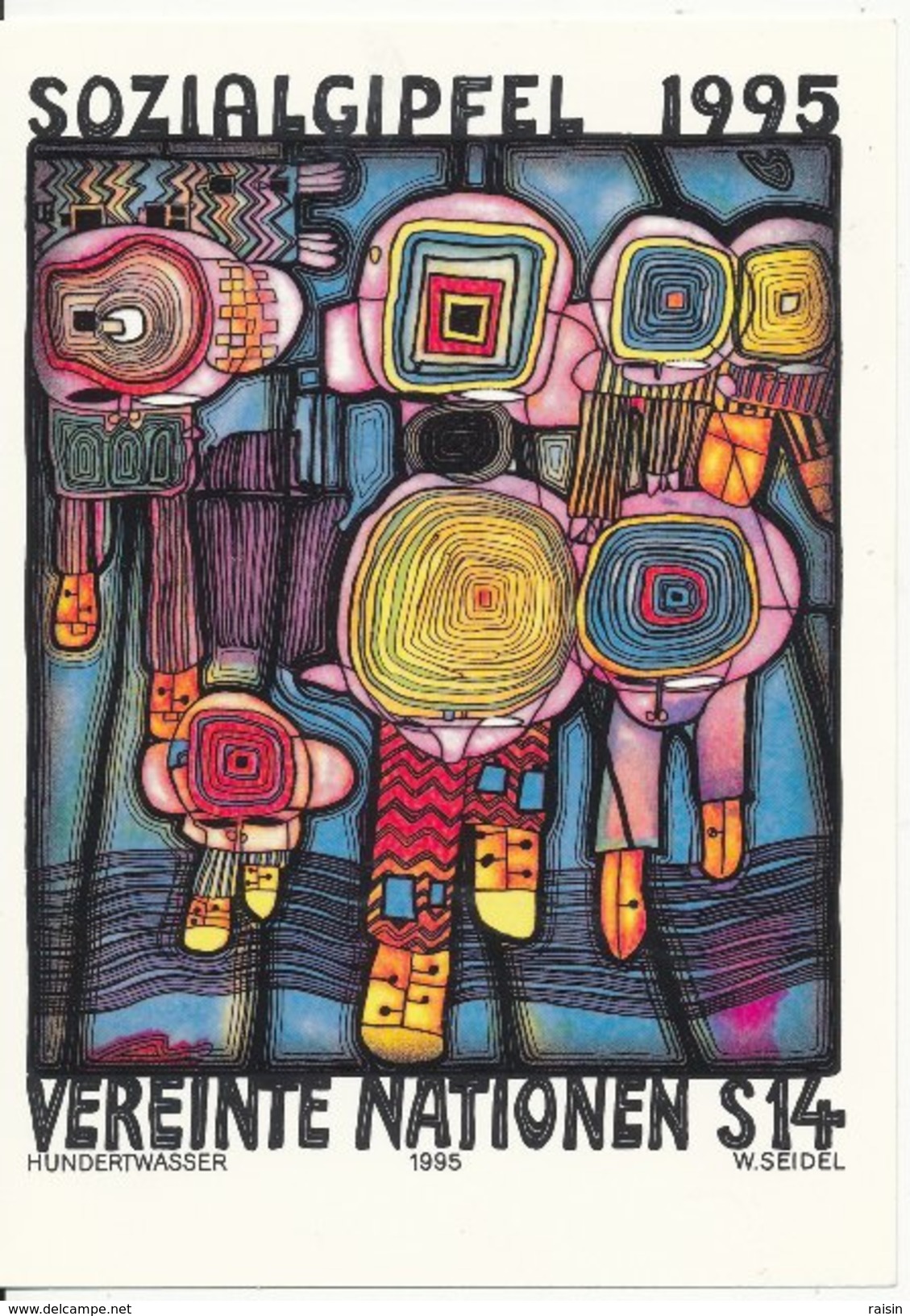 1995 Unused Pre Paid Postcard Hundertwasser Socialgipfel 1995 - Briefe U. Dokumente