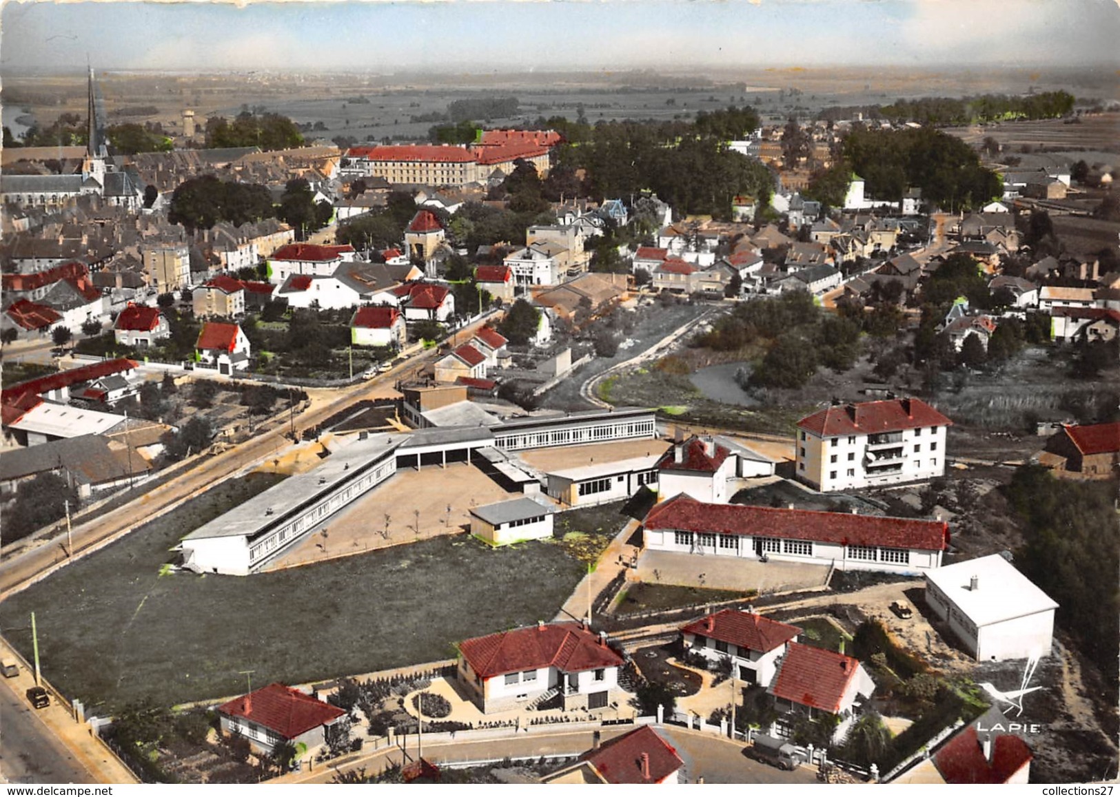 21-AUXONNE- LE GROUPE SCOLAIRE , VUE DU CIEL - Auxonne