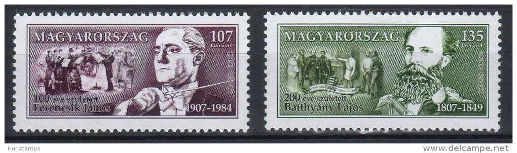 Hungary 2007.  Famous Peoples Nice Set MNH (**) Michel: 5138-5139 - Nuevos