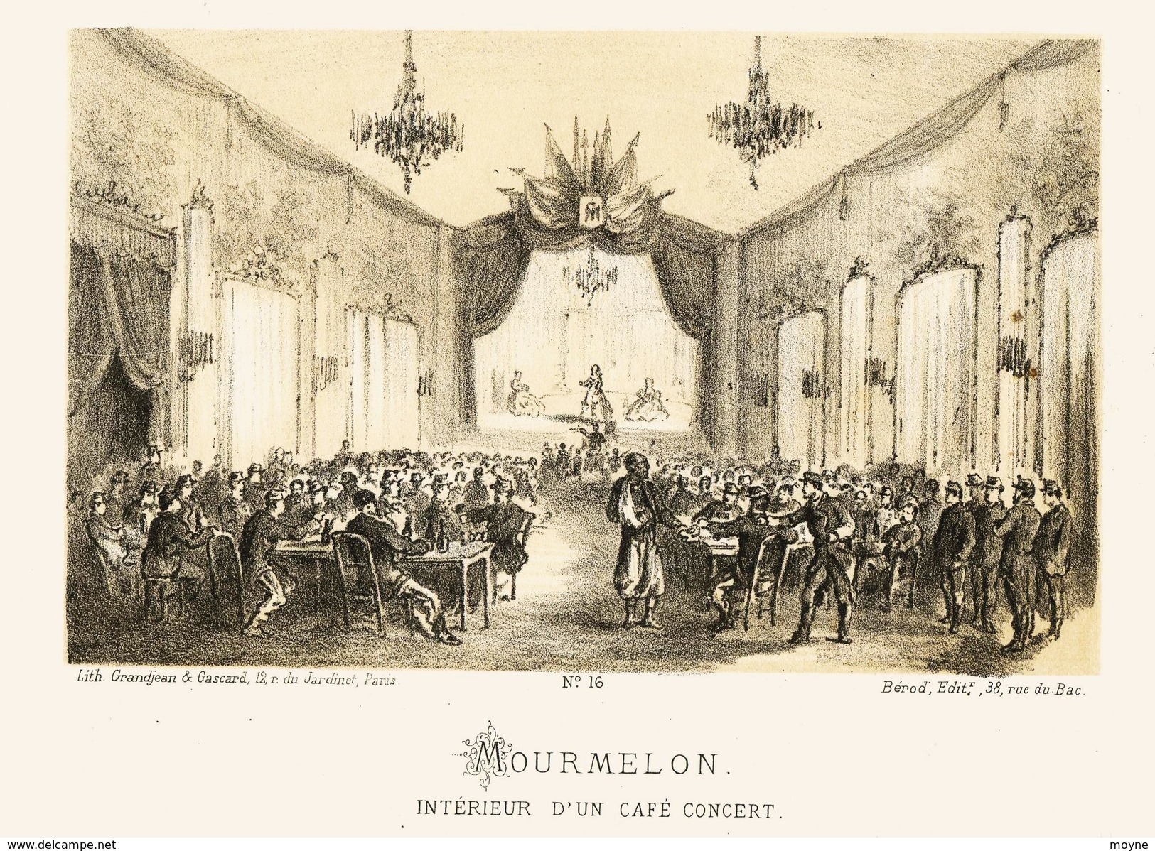 Litho   MOURMELON CAFE CONCERT    - SIEGE De PARIS  1871 - Col.Garde Nationale Mobile De La Seine 7éme Bat.- Militaria - Autres & Non Classés