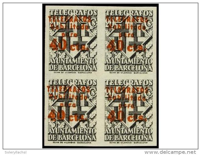 ** ESPA&Ntilde;A: AYUNTAMIENTO DE BARCELONA. Ed.T 20Ahccs. VALOR COMPLEMENTARIO. CAMBIO DE COLOR. 40 Cts. S. 20... - Other & Unclassified