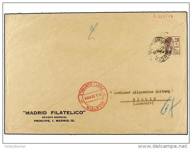 ESPA&Ntilde;A ENTEROS POSTALES: DE INICIATIVA PRIVADA. Dos Sobres Con Sellos De Matrona De 1 Cto. Y 20... - Andere & Zonder Classificatie