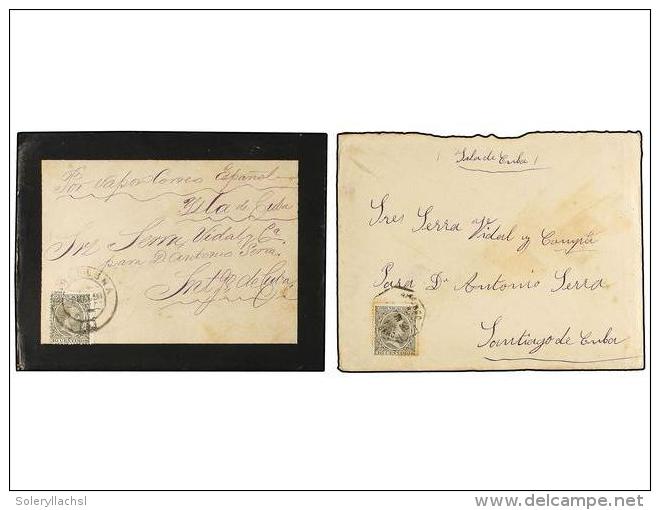 CUBA. 1898 (Mayo-Junio). GUERRA HISPANO-AMERICANA. Dos Cartas Circuladas De ESPA&Ntilde;A A SANTIAGO DE CUBA... - Other & Unclassified