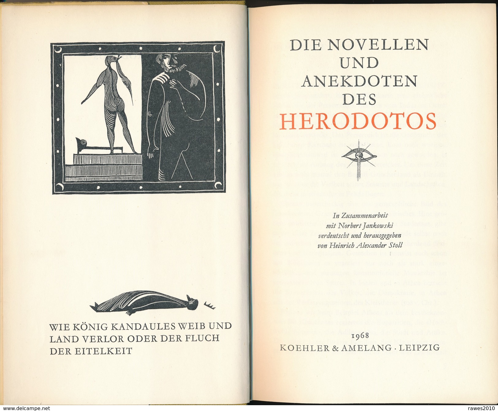 Buch: Alexander Stoll: Die Novellen Und Anekdoten Des Herodotos. Verlag Köhler & Amelang Leipzig 1968 - German Authors