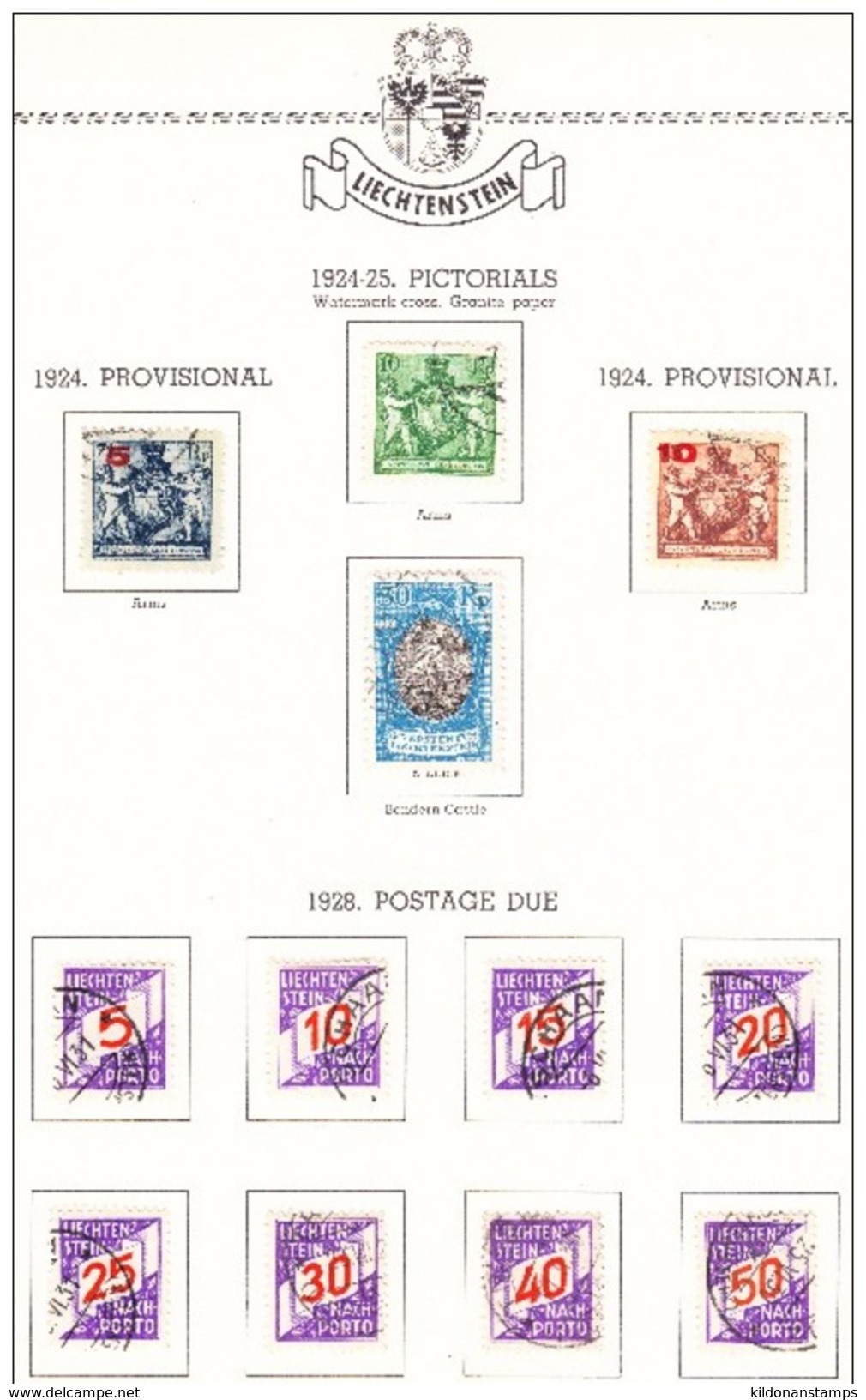 Liechtenstein 1912-66 cancelled collection, Minkus album & pages, Sc# see notes