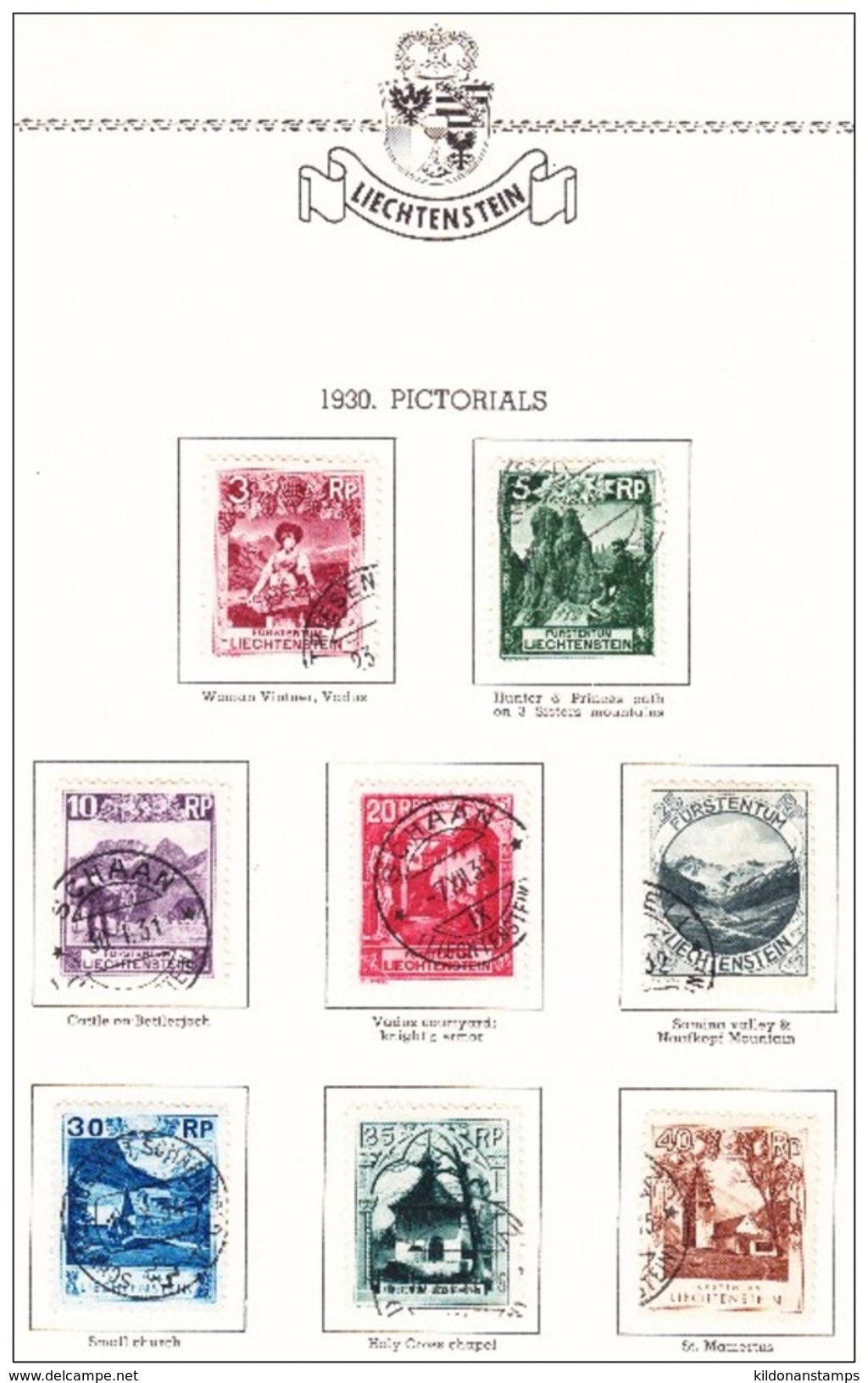 Liechtenstein 1912-66 cancelled collection, Minkus album & pages, Sc# see notes