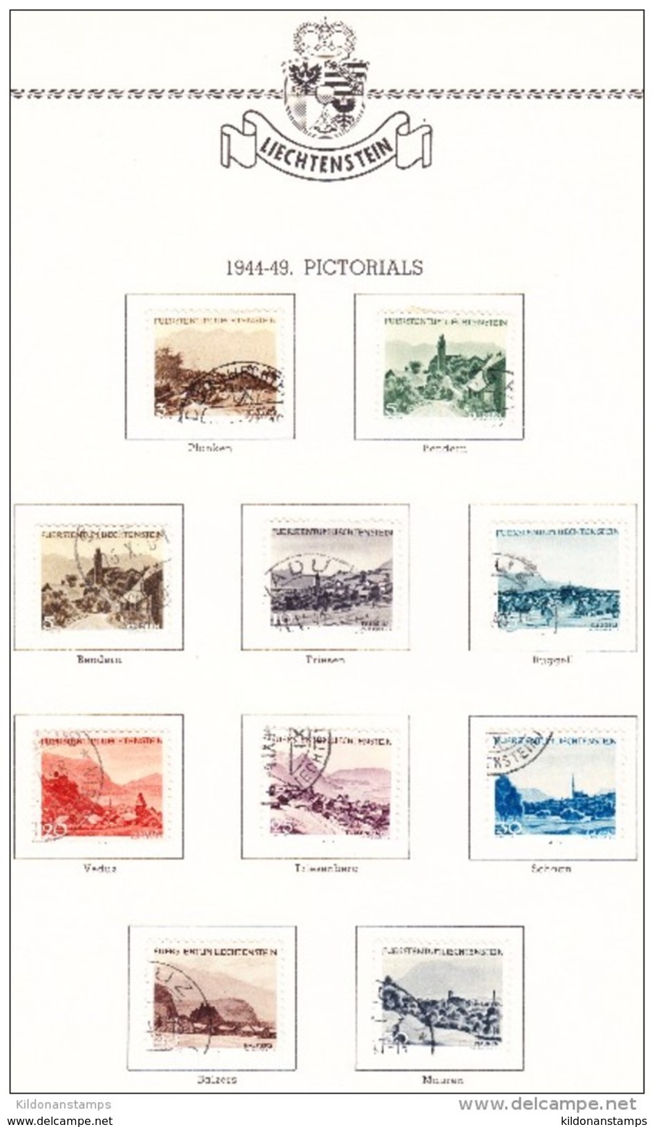 Liechtenstein 1912-66 cancelled collection, Minkus album & pages, Sc# see notes