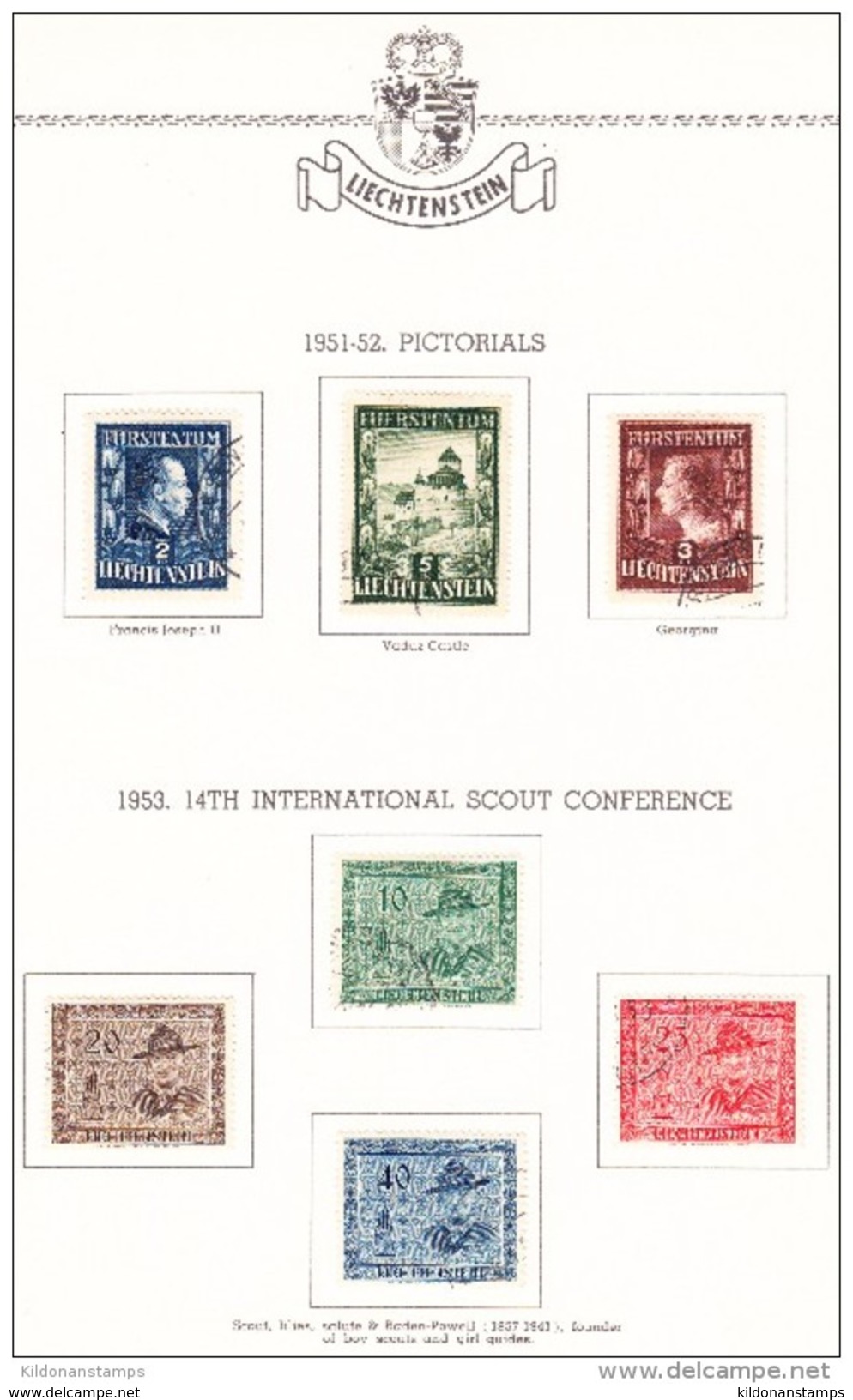 Liechtenstein 1912-66 cancelled collection, Minkus album & pages, Sc# see notes