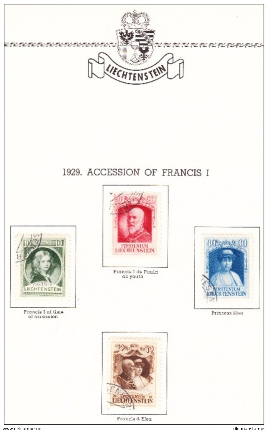 Liechtenstein 1912-66 cancelled collection, Minkus album & pages, Sc# see notes