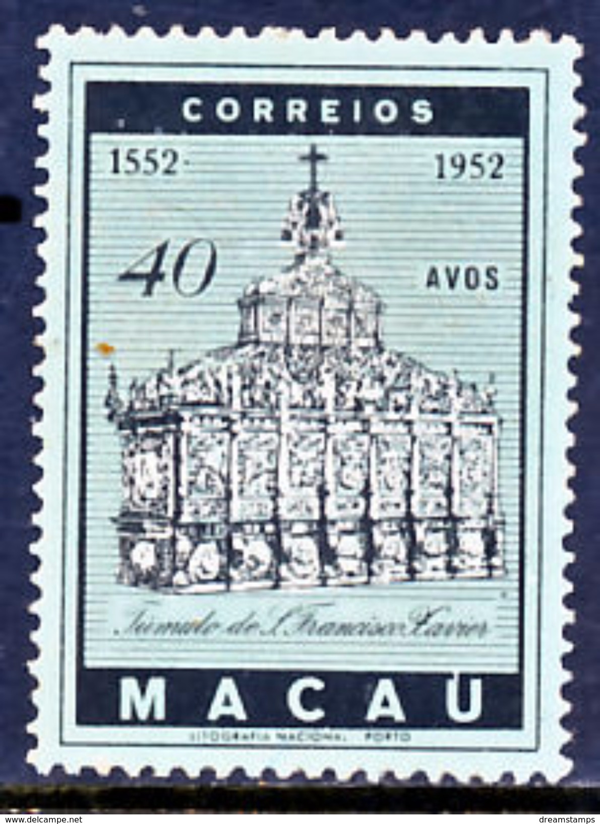 !										■■■■■ds■■ Macao 1952 AF#370* St.Francisco De Xavier 40 Avos (x11458) - Unused Stamps