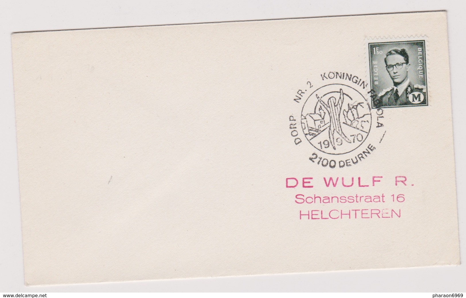 Enveloppe Cover Briel M1 Dorp Nr 2 Koningin Fabiola Deurne - Other & Unclassified