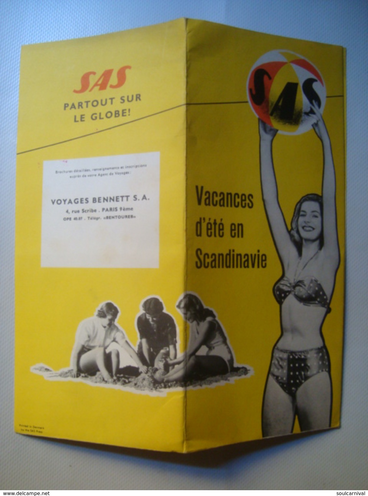 SAS. VACANCES D'ÉTÉ EN SCANDINAVIE. PARTOUT SUR LE GLOBE! - DENMARK 1950 APROX. DOUGLAS DC-6 AIRCRAFT. 8 PAGES. - Werbung