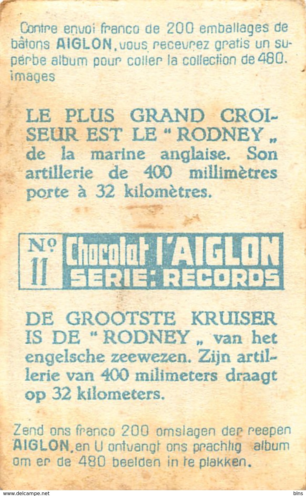 Lot 18 chromos Aiglon - Records