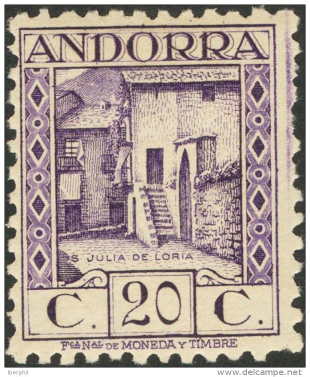 * 16/20d 1931. Andorra. 5 Cts Lila, 10 Cts Verde, 15 Cts Azul Gris (adelgazado), 20 Cts Lila Y 25 Cts Rosa (adelgazado). - Altri & Non Classificati