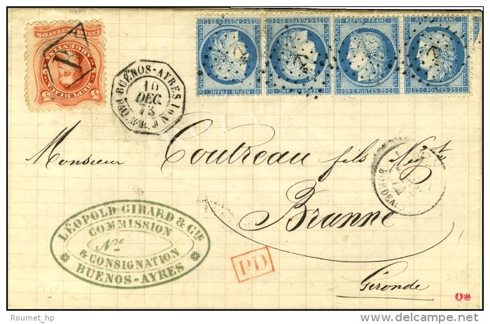 ' B ' / Arg. 5 Centavos + N&deg; 60 (2 Paires) Oblit&eacute;r&eacute;es Ancre C&agrave;d Octo BUENOS-AYRES /... - Maritieme Post