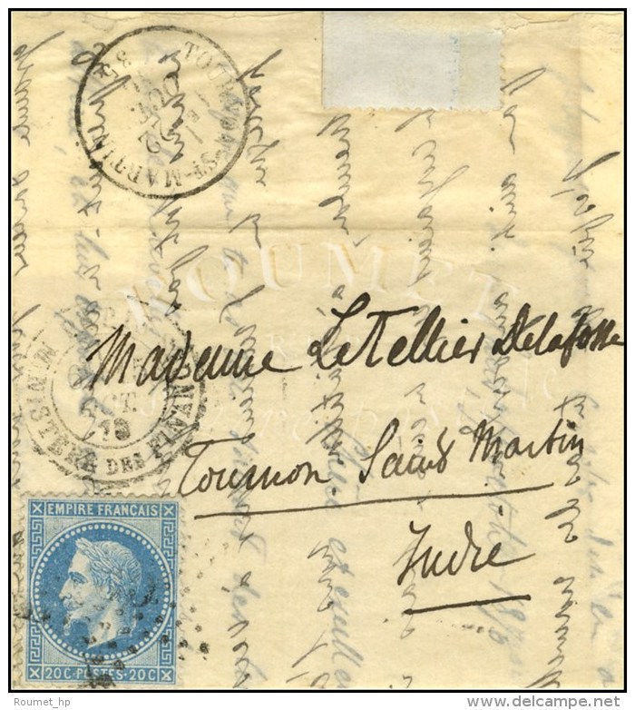 Etoile 35 / N&deg; 29 C&agrave;d PARIS / MINISTERE DES FINANCES 15 OCT. 70 Sur Lettre Adress&eacute;e &agrave;... - Guerre De 1870