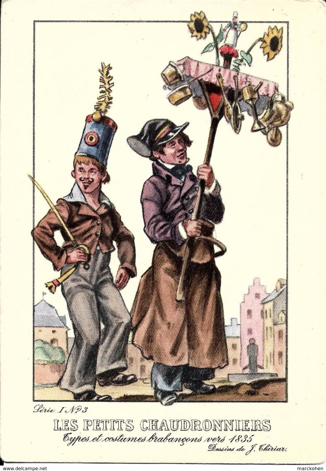 Types Et Costumes Brabançons Vers 1835, Dessins De James Thiriar : Les Petits Chaudronniers. CPSM. - Loten, Series, Verzamelingen