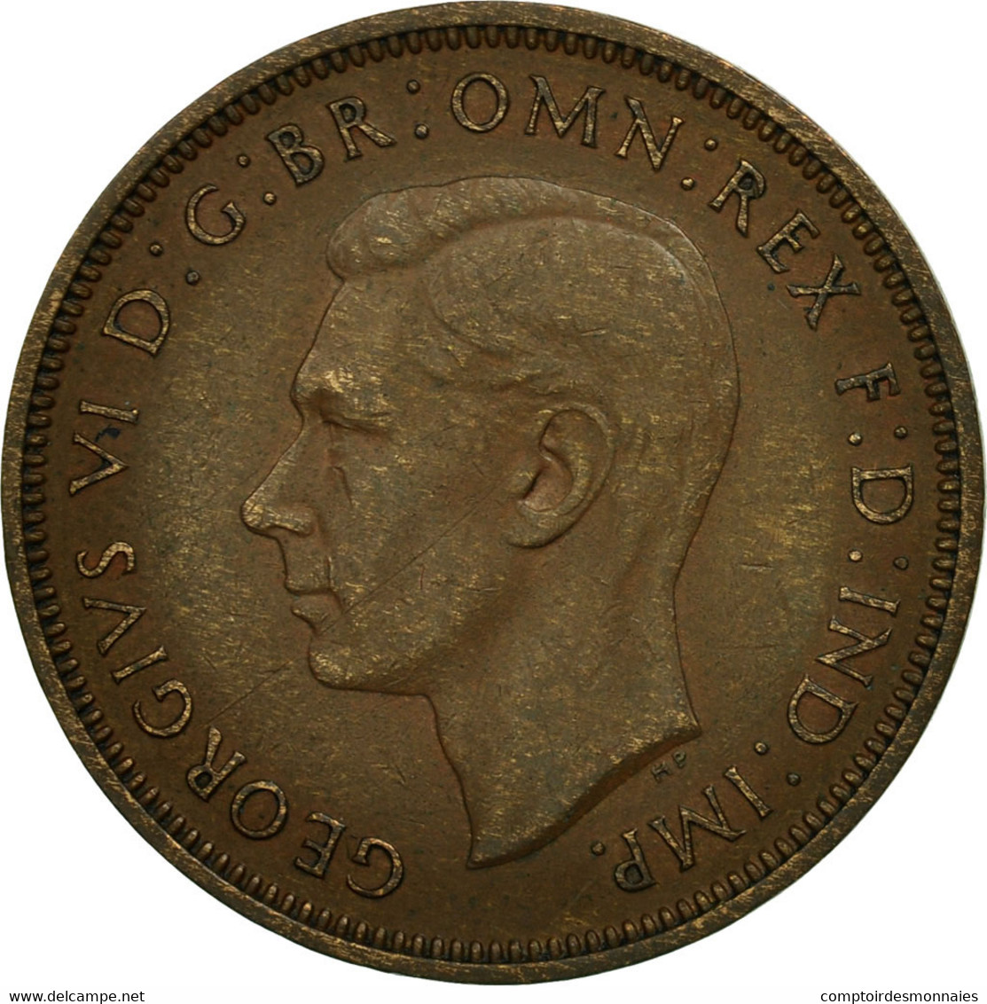 Monnaie, Grande-Bretagne, George VI, 1/2 Penny, 1948, TB+, Bronze, KM:844 - C. 1/2 Penny
