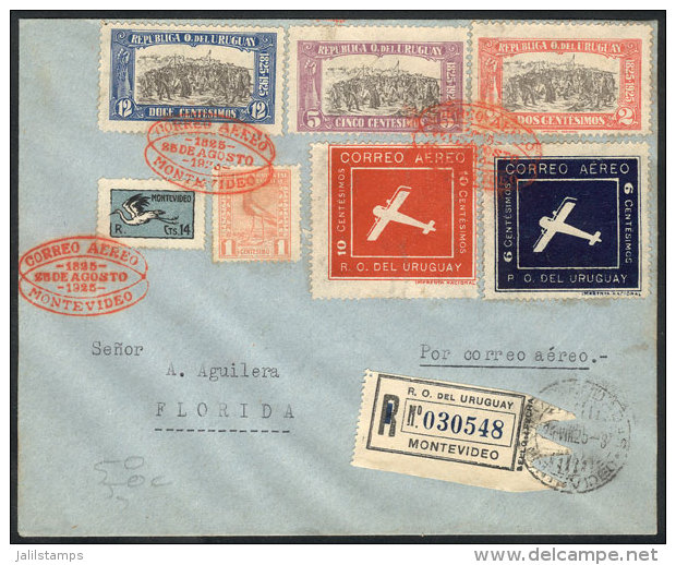 25/AU/1925: First Flight Montevideo - Florida, VF Quality! - Uruguay