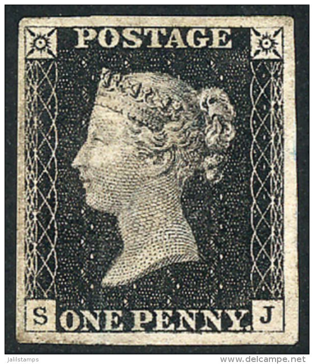 Sc.1, 1840 1p. Black, The World's First Postage Stamp , Used With An Almost Invisible Cancel (appears To Be Mint),... - Otros & Sin Clasificación