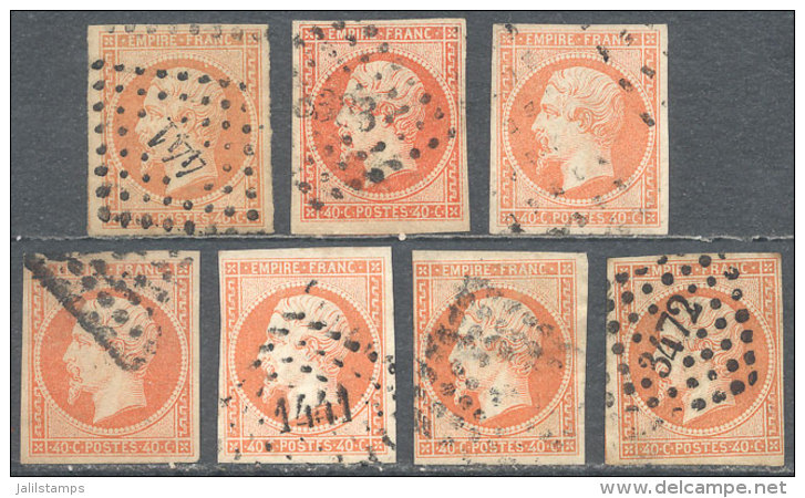 Yvert 16, 7 Used Examples Of Fine To VF Quality, All With 4 Margins And Without Defects, Nice Shades And With... - Autres & Non Classés