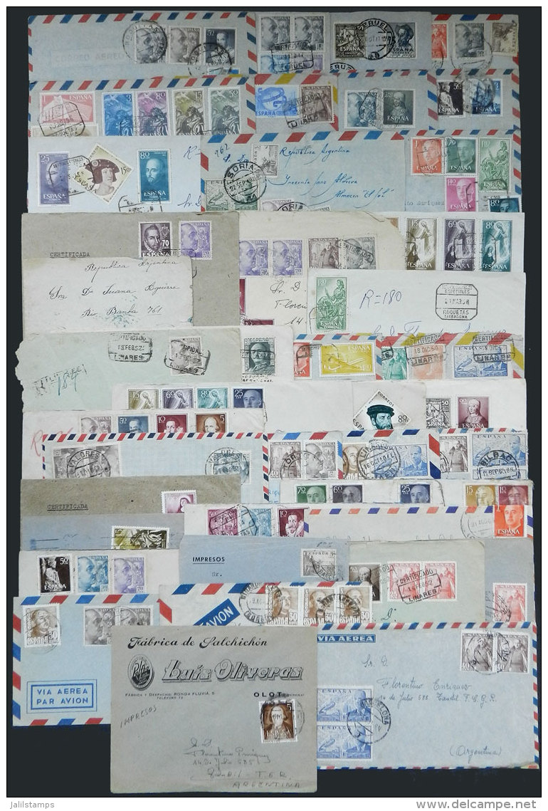 40 Covers Sent To Argentina (mainly In The 1940/1950s), Many Registered And With Interesting Postages, General... - Otros & Sin Clasificación