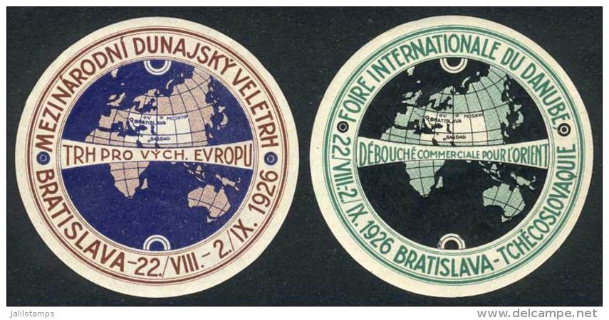 2 Cinderellas Of The Danube World Exposition In Bratislava 1926, Fine Quality, Rare! - Autres & Non Classés