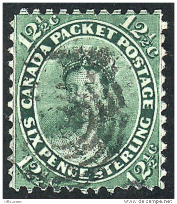 Sc.18, 1859 12&frac12;c. Green, Used, Handsome, Catalog Value US$130. - Autres & Non Classés