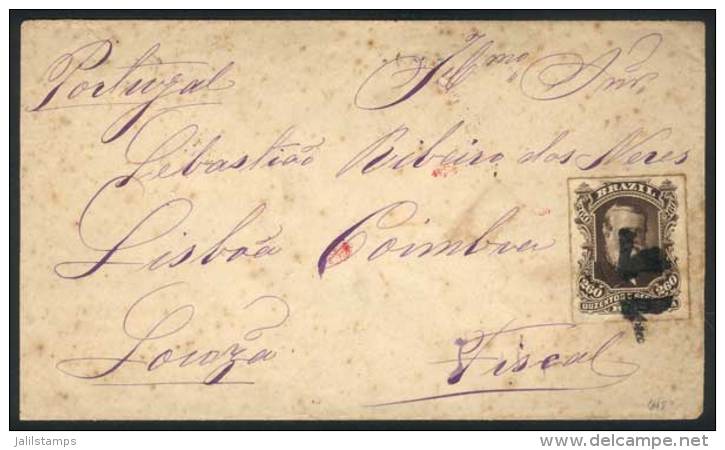 Cover Franked By Sc.74 (260 Reales Rouletted Of 1878/9), Sent From Rio De Janeiro To Portugal On 27/NO/1878, VF! - Otros & Sin Clasificación