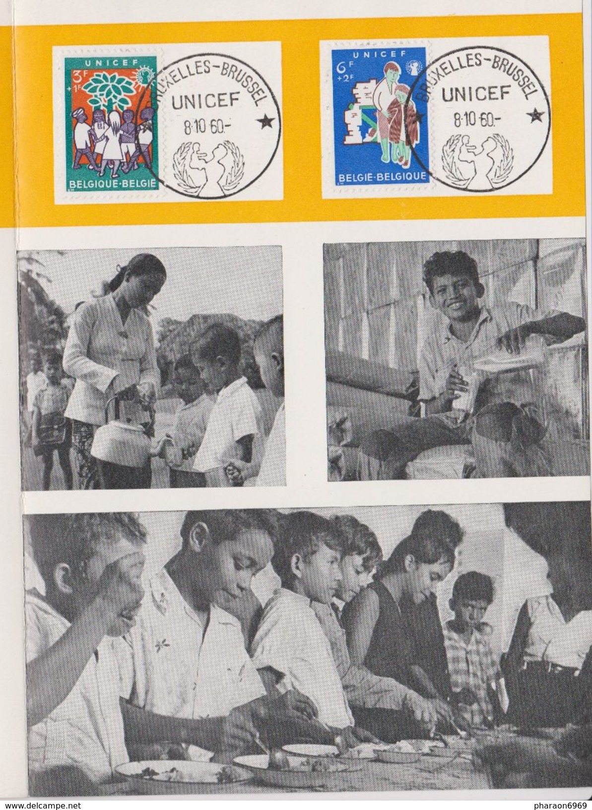 2 Scans Feuillet Poste FDC 1153 à 1158 Enfant UNICEF - 1951-1960