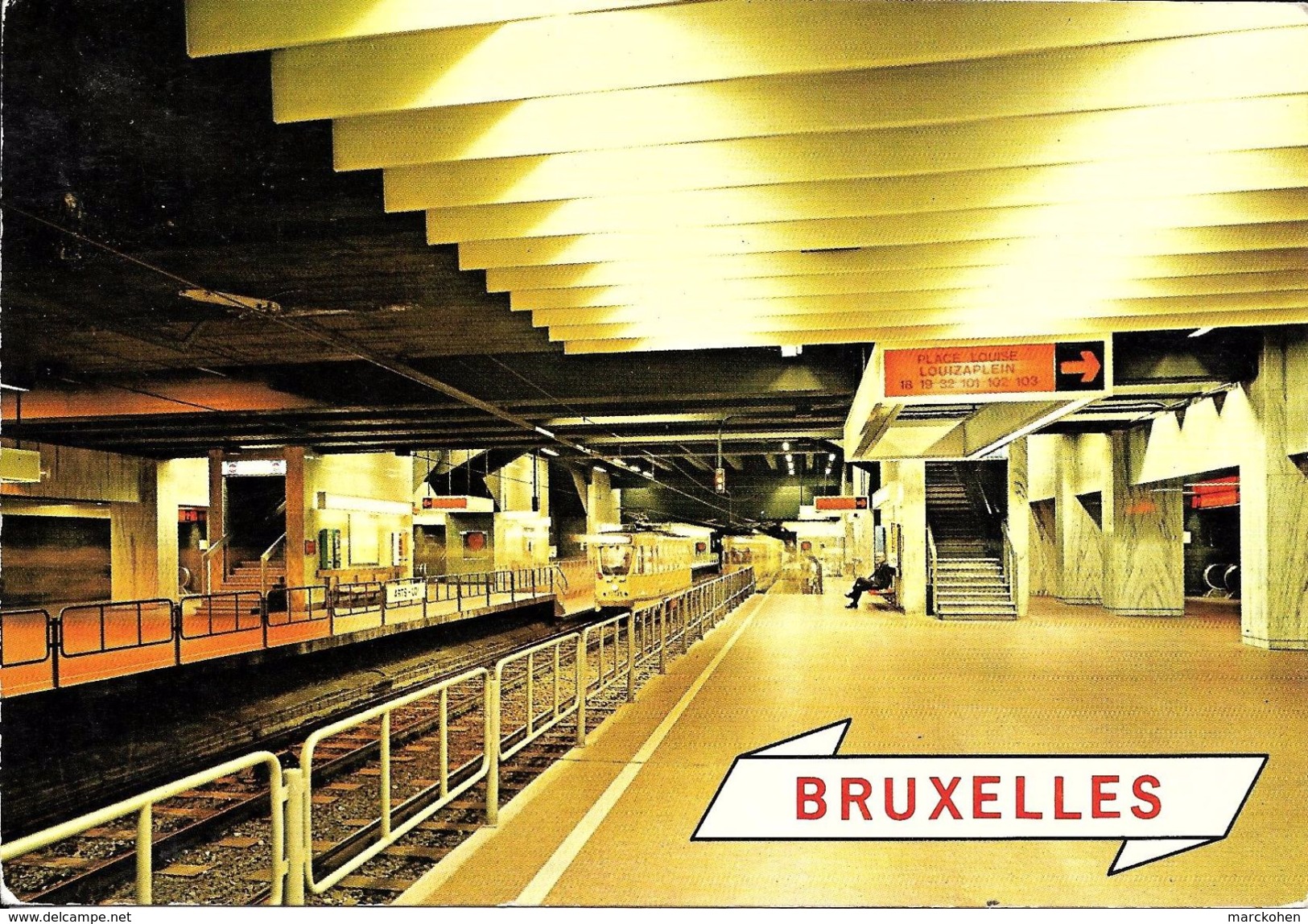 Bruxelles (1000) : Métro De Bruxelles, En Version Prémétro - Ligne 2, Station Louise. CPSM. - Public Transport (underground)